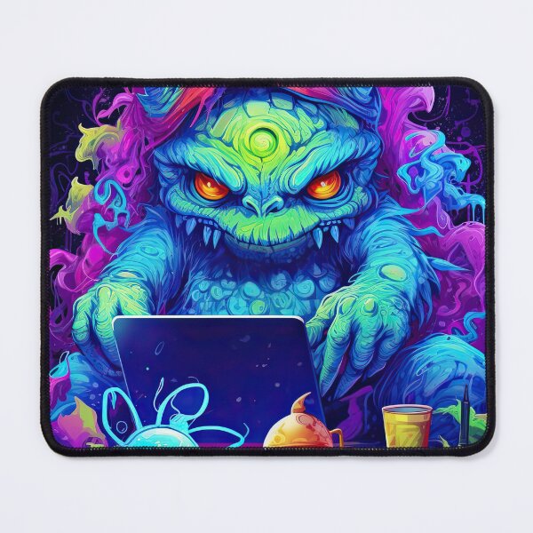 Item preview, Vibrant neon monster design ignites imagination with electrifying colors designed and sold by AiAgency.