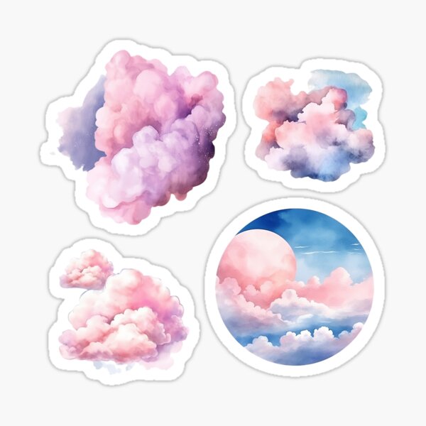 Nuages roses Sticker
