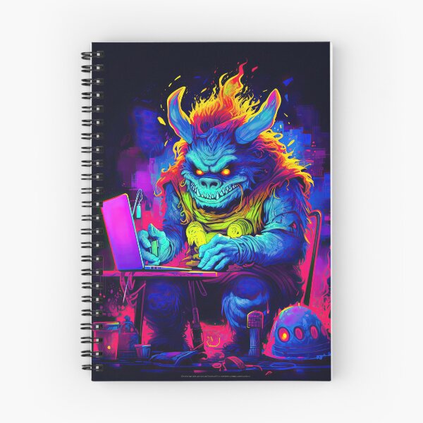 Item preview, Vibrant neon monster design ignites imagination with electrifying colors designed and sold by AiAgency.
