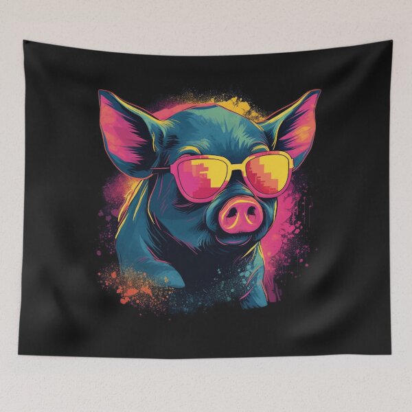 Item preview, pig, fun, fun pig, pig cartoon, pattern, colorful cartoon, fun cartoon, color explosion, pig cases, pig skins designed and sold by FabrikPrint.