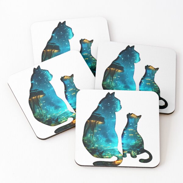 Item preview, Luminescent Lake in Cat's Outline: A Striking Underwater Ecosystem Artwork designed and sold by WFTan.