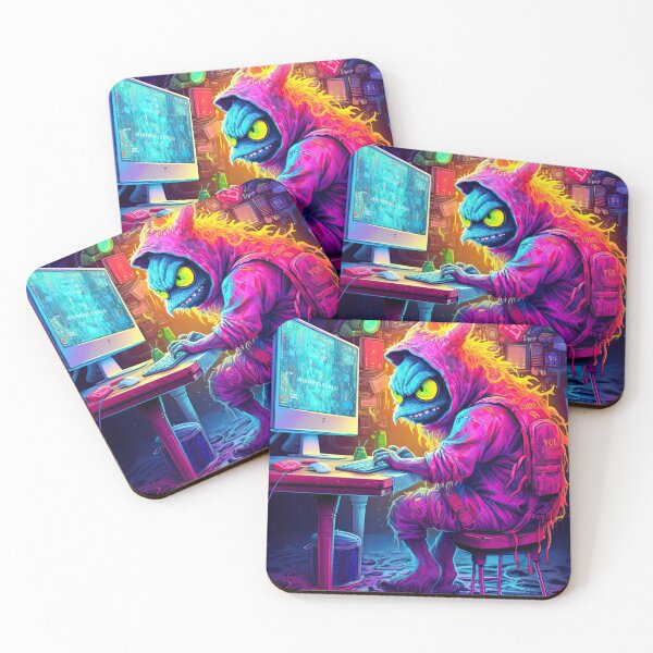 Item preview, Vibrant neon monster design designed and sold by AiAgency.