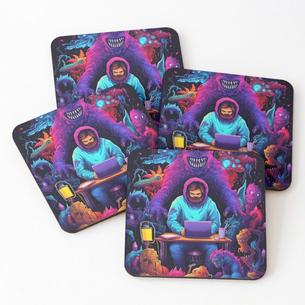 Item preview, Vibrant neon monster design designed and sold by AiAgency.