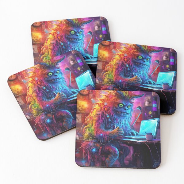 Item preview, Vibrant neon monster design designed and sold by AiAgency.