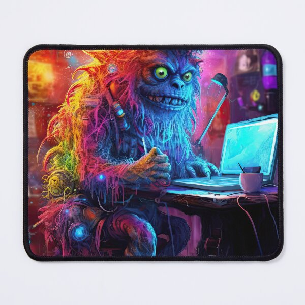 Item preview, Vibrant neon monster design designed and sold by AiAgency.