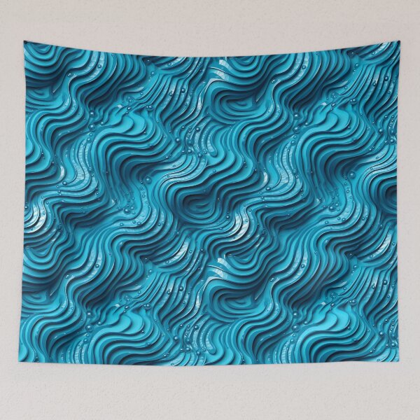 Item preview, Blue Wavy Pattern: Hyper-Realistic Details designed and sold by GiveMeMood.