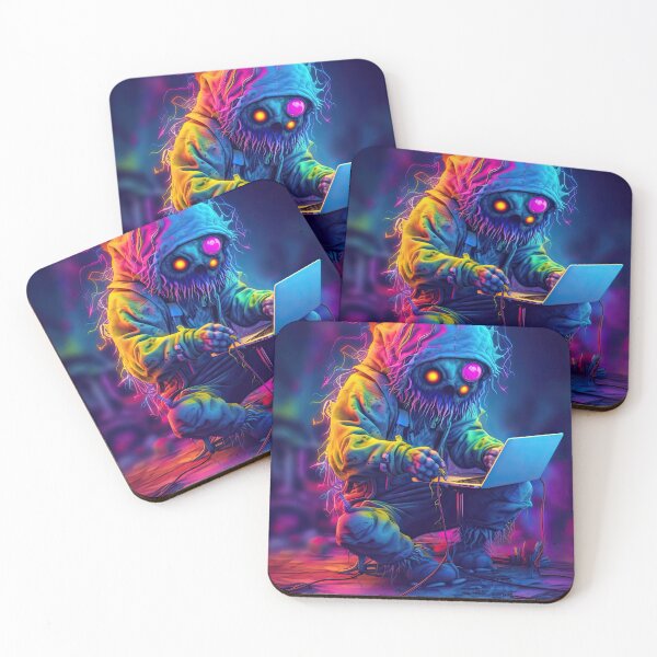 Item preview, Vibrant neon monster design designed and sold by AiAgency.