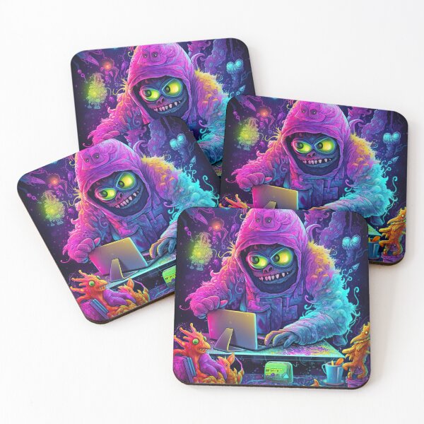 Item preview, Vibrant neon monster design designed and sold by AiAgency.