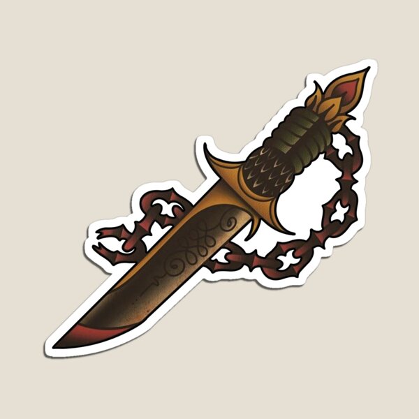 Premium Vector | Sticker illustration of an old school dagger tattoo design