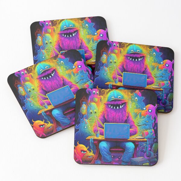 Item preview, Vibrant neon monster design designed and sold by AiAgency.