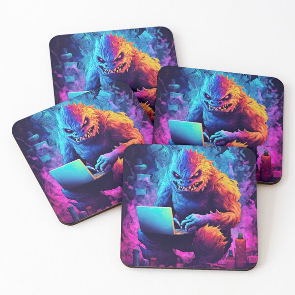 Item preview, Vibrant neon monster design designed and sold by AiAgency.
