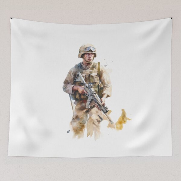 Item preview, Watercolor Military Soldier  designed and sold by SaikoDesigns.