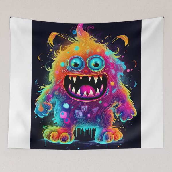 Item preview, Neon-colored monster designed on a striking artwork designed and sold by AiAgency.