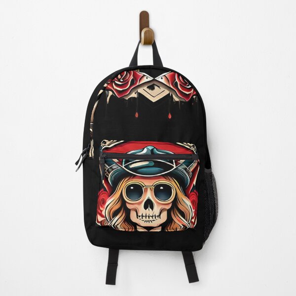 Skull with glasses logo style Backpack