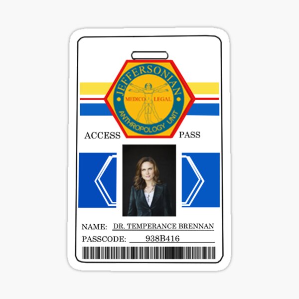BONES Zugangskarte - Dr. Temperance Brennan Sticker