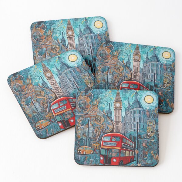 Aperçu de l'œuvre Style d'art brut emblématique de la ville de Londres créée et vendue par EpicFoxArt.