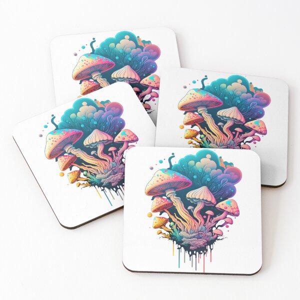 Item preview, Colorful Psychedelic Mushrooms Trippy Hippie designed and sold by ArtfullyRad.