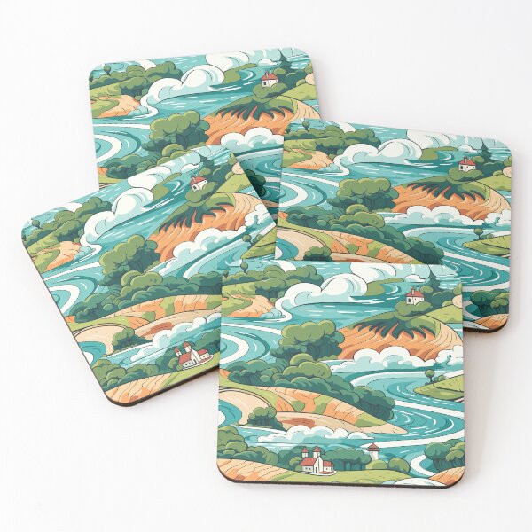 Item preview, Summer countryside landscape pattern designed and sold by enipra.