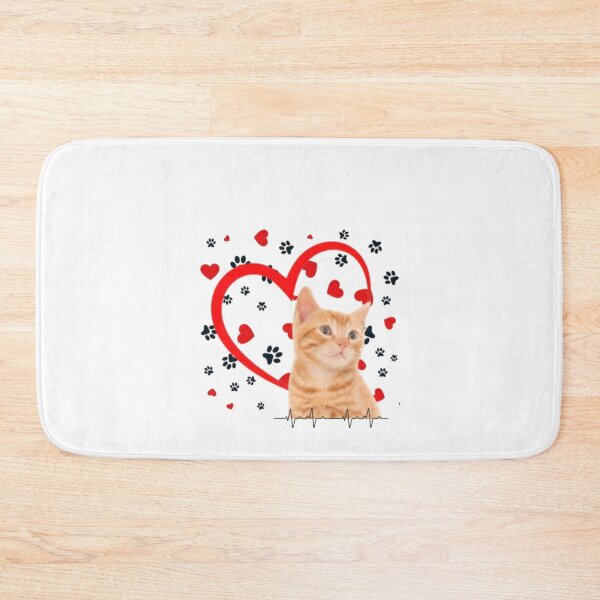 Item preview, Love for kittens - heartbeat and pet footprints designed and sold by MoshisooPrint.