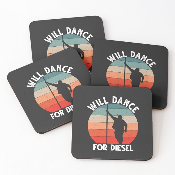 Item preview, Will Dance For Diesel Funny Distressed Fat Guy Retro Vintage Fat Man Dancing designed and sold by journeyengine.