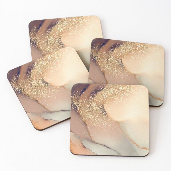 Item preview, Contemporary Brilliance: Abstract Watercolor Splash with Gold Sprinkles designed and sold by ErSilme.