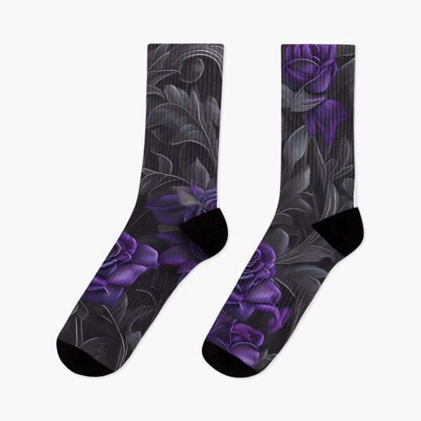 Item preview, Black leaves and purple roses- gothic inspired designed and sold by Nosy is Everything.