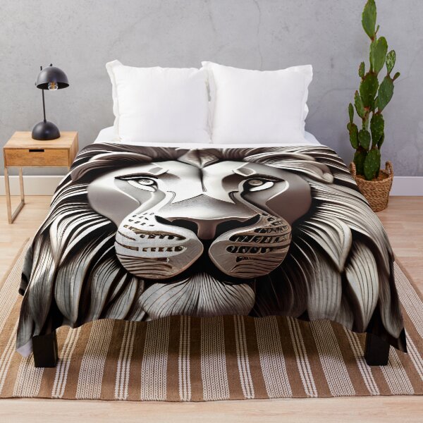 Item preview, 3d lion face in black and white designed and sold by Inktown.