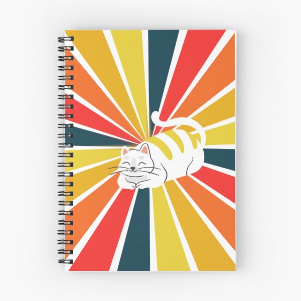 Item preview,  Cute Cat With Retro Colorful  sunburst Background designed and sold by alaasobhi.