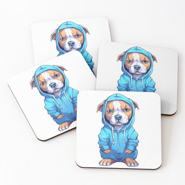 Item preview, Cool Pitbull In Blue Hoodie designed and sold by Pockets4Life.