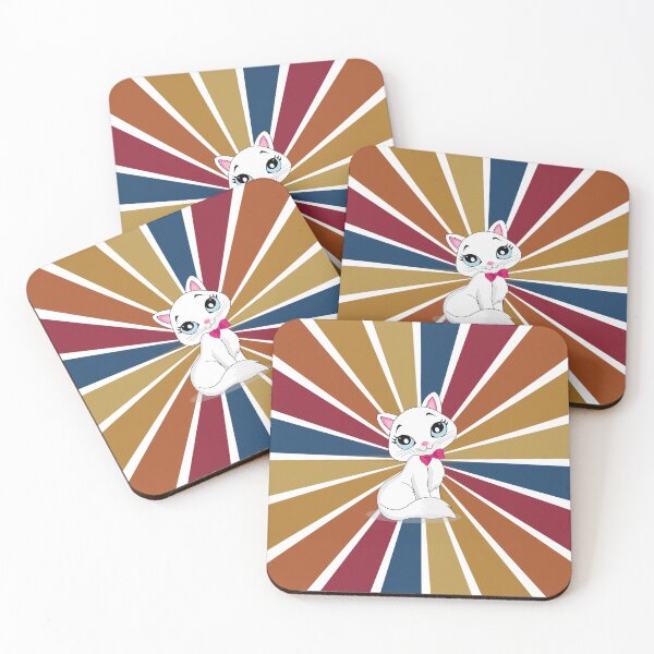 Item preview, Cute Cat With Retro Colorful  sunburst Background designed and sold by alaasobhi.