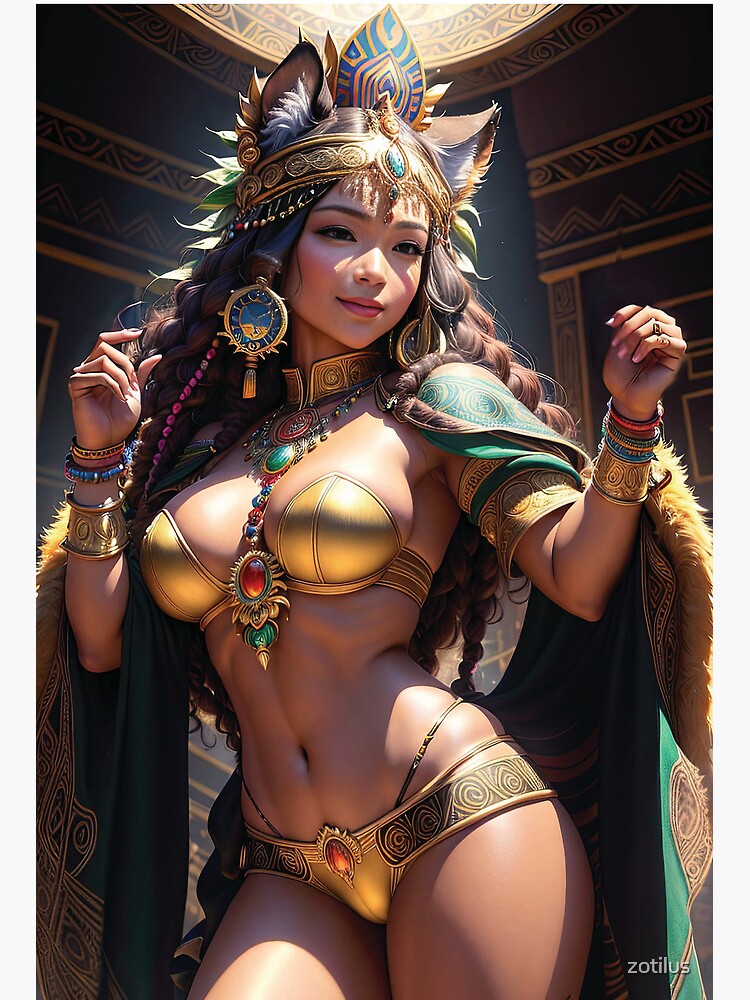 Sexy voluptuous thai beauty in cat goddess adornment Art Board  