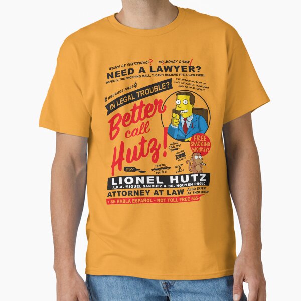 Vista previa del artículo con la obra «Problemas legales Mejor llame a Hutz», diseñado y vendido por Alema Art.