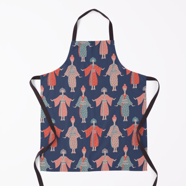 Item preview, KIMONO LADIES Traditional Japanese Geisha Women in Traditional Palette Blush Rust Blue Gray - UnBlink Studio by Jackie Tahara designed and sold by Jackie Tahara of UnBlink Studio.