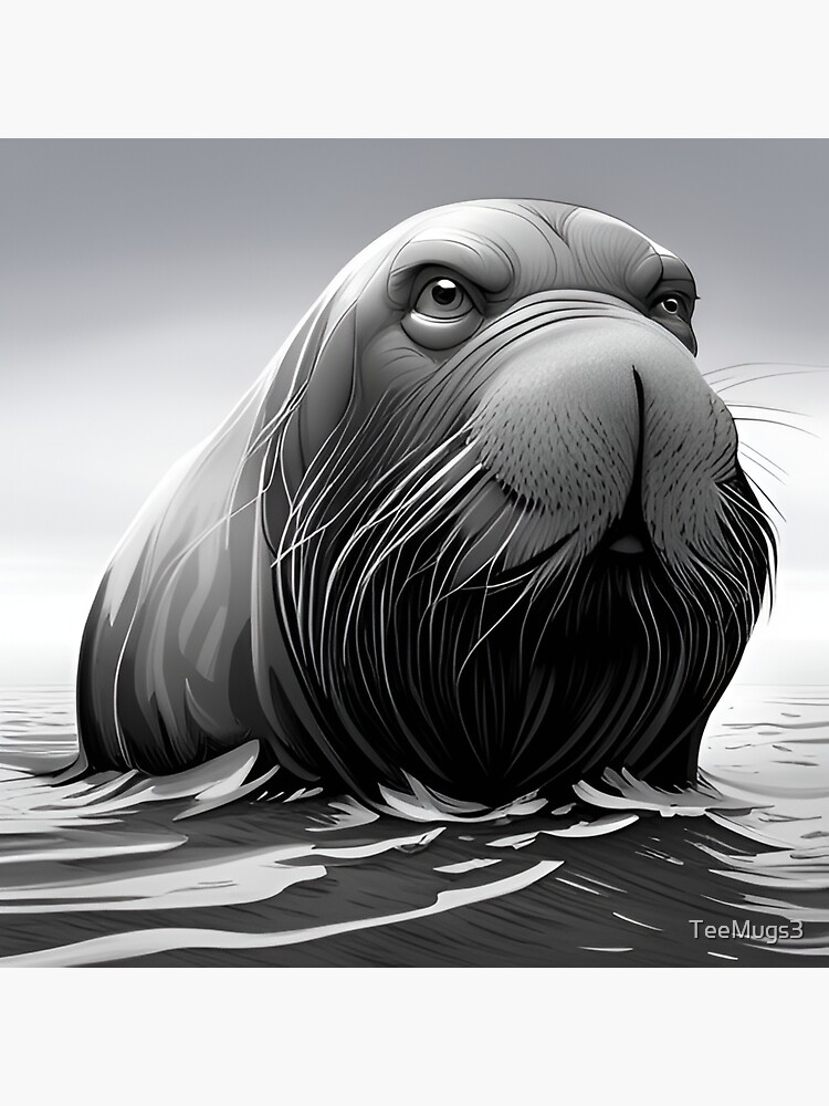 Thumbnail 3 of 3, Sticker, walrus designed and sold by TeeMugs3.