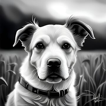 Artwork thumbnail, Black and white dog by Mugs and Shirts
