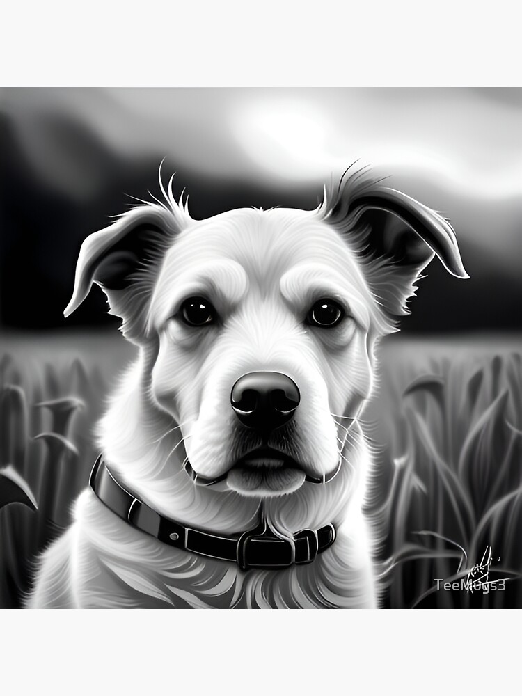 Thumbnail 3 of 3, Sticker, Black and white dog designed and sold by TeeMugs3.