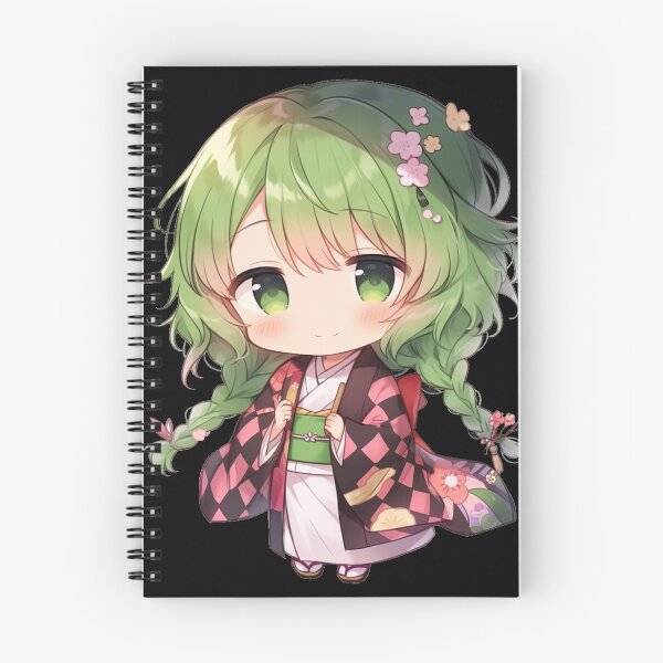 Item preview, Chibi de anime de pelo verde en un kimono designed and sold by ScarletClover.