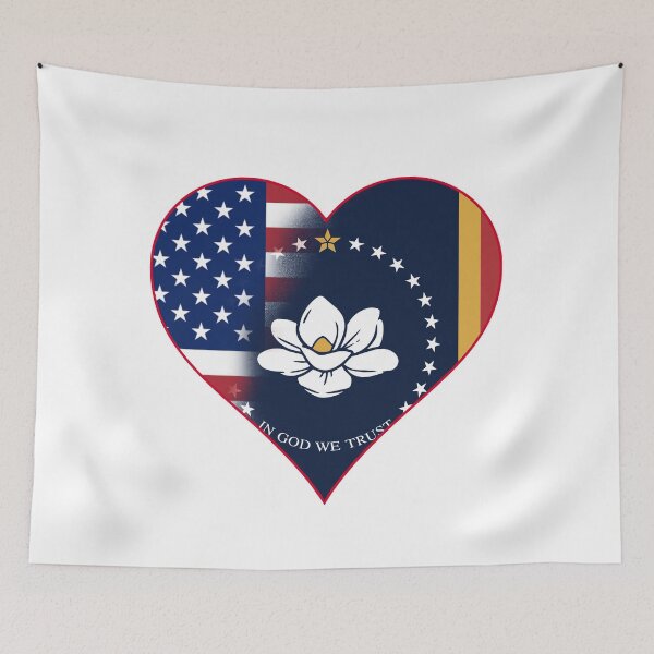 Item preview, State of Mississippi Flag and American Flag Fusion Design designed and sold by Gsallicat.