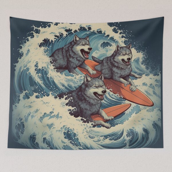 Item preview, Surfing Wolf Pack designed and sold by WarmBreeze1.