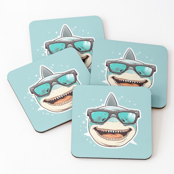 Item preview, Playful Shark with Sunglasses Stickers for the Upcoming Summer Season designed and sold by pixeldizajn.