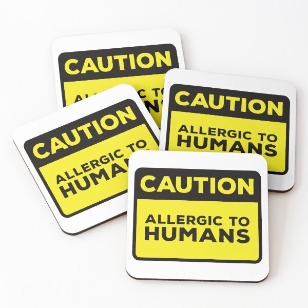 Item preview, Funny Yellow Road Sign - Caution Allergic to Humans designed and sold by Rhu Creations.