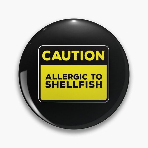 Item preview, Funny Yellow Road Sign - Caution Allergic to Shellfish designed and sold by Rhu Creations.