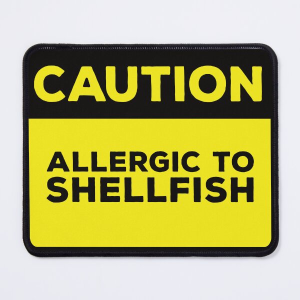 Item preview, Funny Yellow Road Sign - Caution Allergic to Shellfish designed and sold by Rhu Creations.