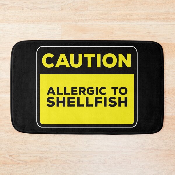 Item preview, Funny Yellow Road Sign - Caution Allergic to Shellfish designed and sold by Rhu Creations.