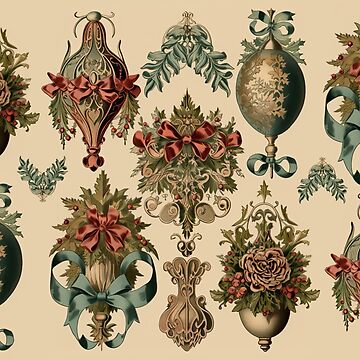 Artwork thumbnail, Christmas Victorian Ornaments Design Set 2 by HowToHoliday