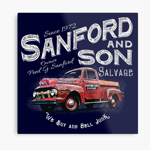 Sanford and Son We buy and Sell Junk Beat Up Red Truck Metal Print