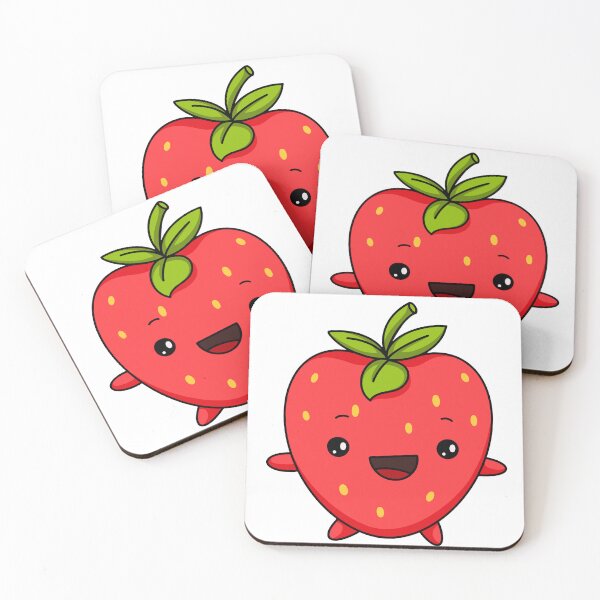 Item preview, Cute Cartoon Kawaii Strawberry Fruit designed and sold by ArtfullyRad.