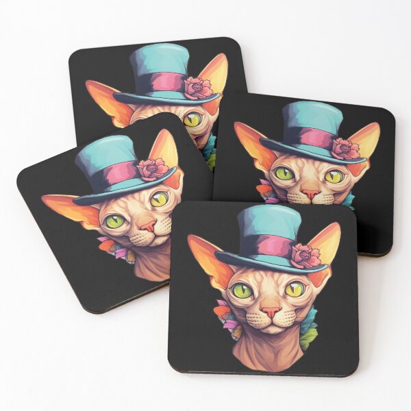 Item preview, Sphynx Cat in Hat with Flowers designed and sold by bellabitis.