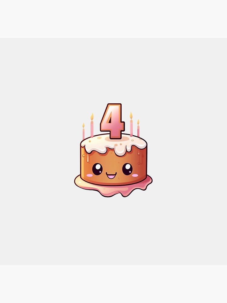 birthday cake number four watercolor png 27209714 PNG