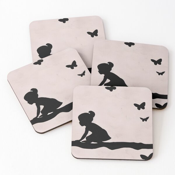 Item preview, Little Girl and Butterflies - Enchanting Shadow Art designed and sold by ZenEverAI.